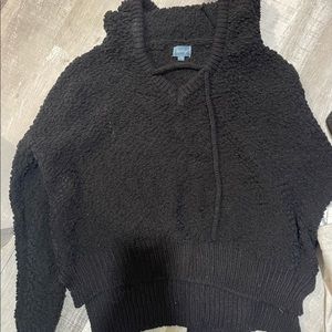 Fluffy hooded sweater